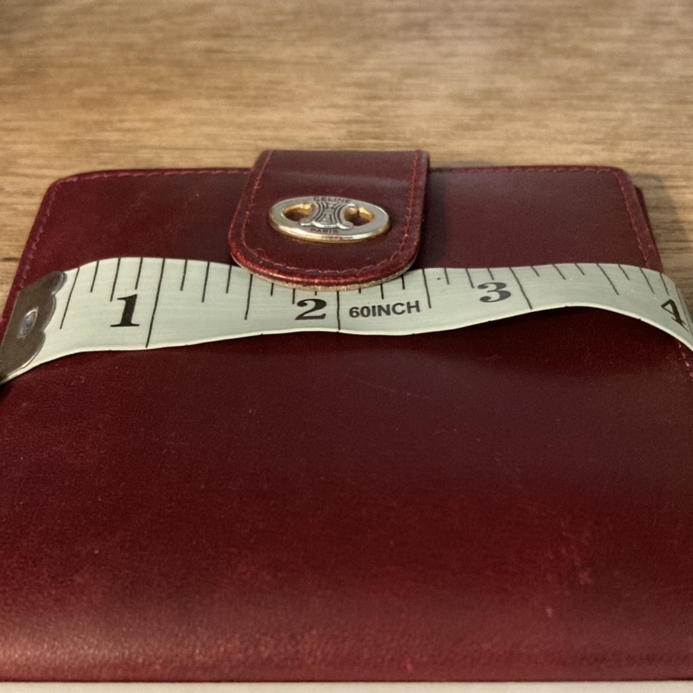 Authentic CELINE Vintage Burgundy Leather Bifold - Picture 11 of 11